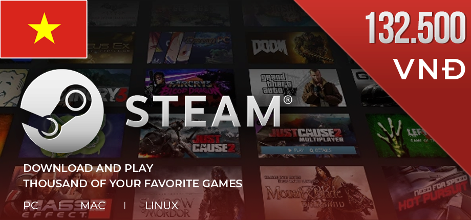 Steam Wallet Code 132.500 VNĐ (~132.500 VNĐ)